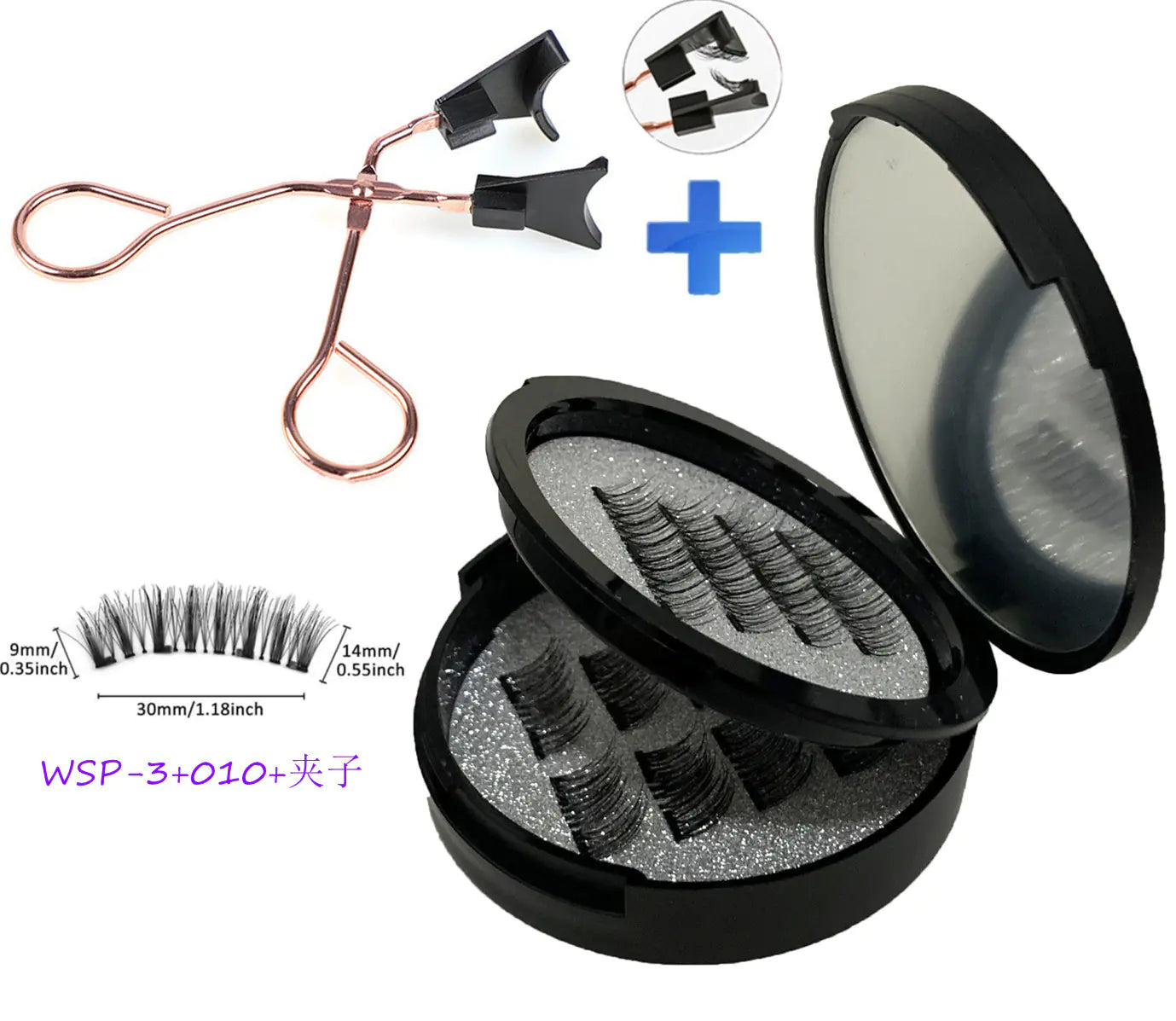 24P-3 Magnetic Lashes with Mirror - No Glue Needed