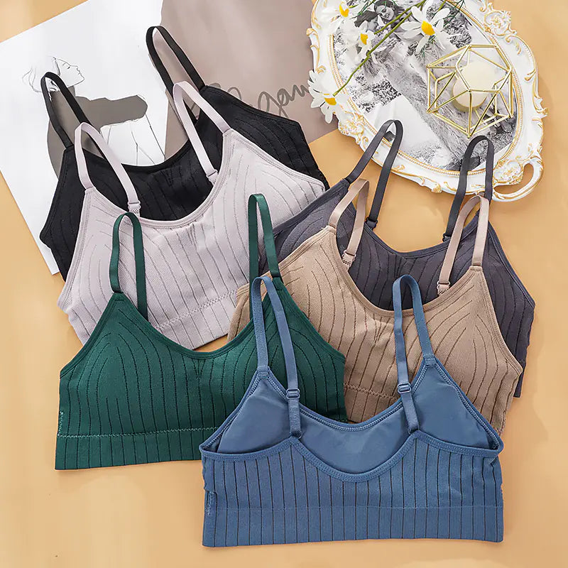Wireless Seamless Padded Women's Sports Tube Top Bra