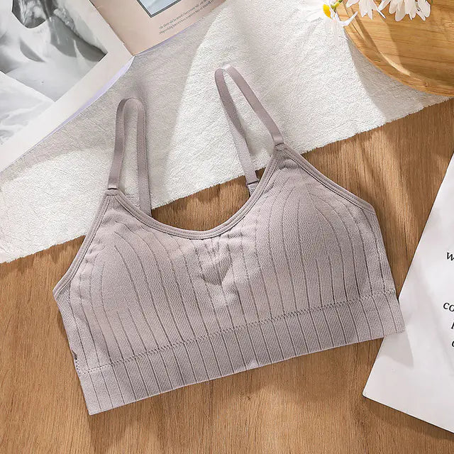 Wireless Seamless Padded Women's Sports Tube Top Bra